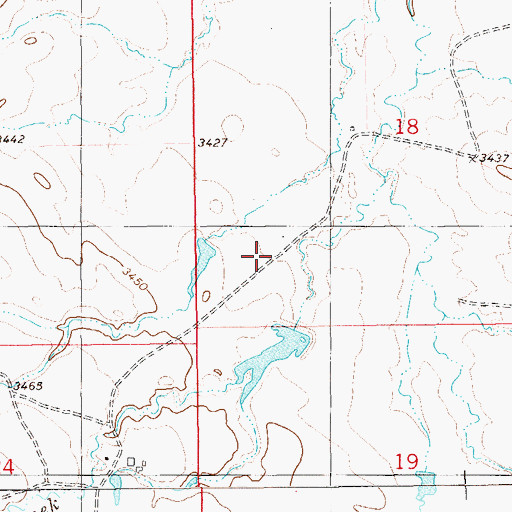 Topographic Map of Courtney Herefords Number 3 Dam, MT