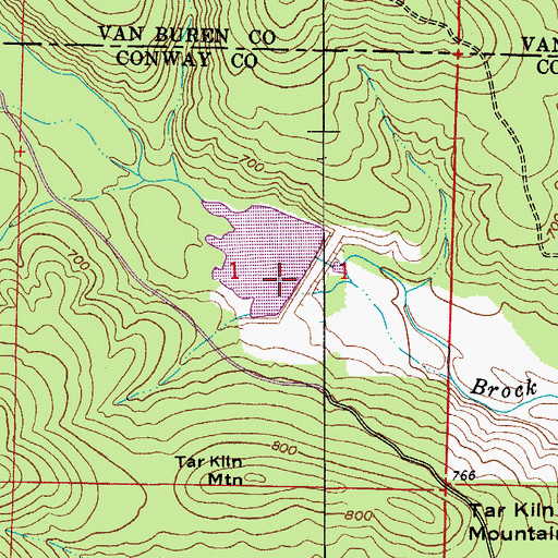 Topographic Map of West Fork Point Remove Creek Site Five Dam, AR