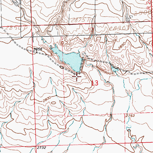 Topographic Map of Mohair Number 2 Dam, MT