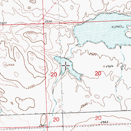 Topographic Map of Buckin' Horse Dam, MT