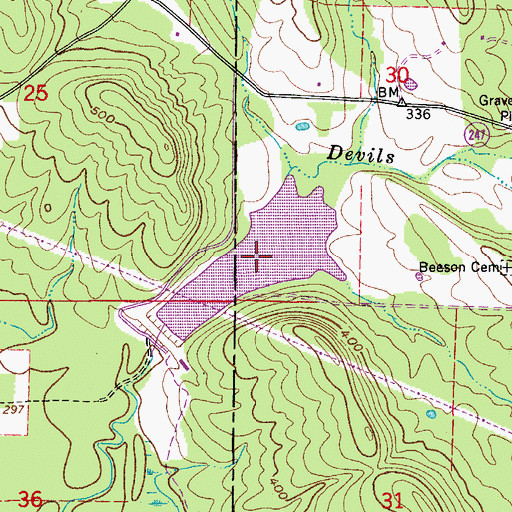 Topographic Map of West Fork Point Remove Creek Site 16 Reservoir, AR
