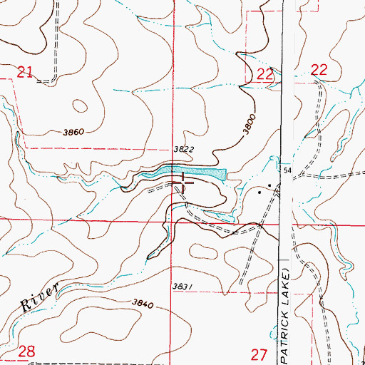 Topographic Map of Vasboe Dam, MT