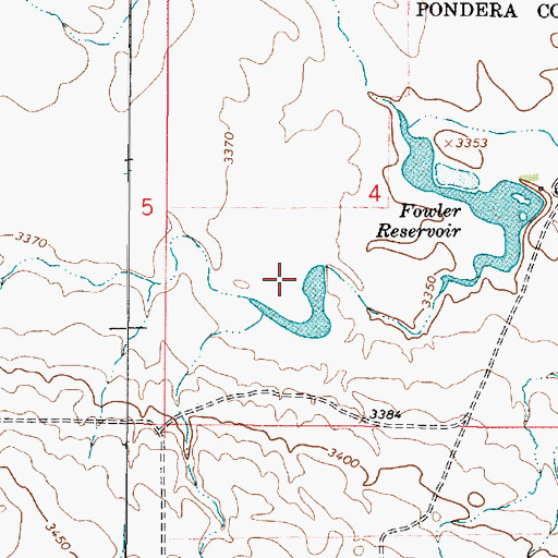 Topographic Map of Orcutt Ranch Company Number 1 Dam, MT