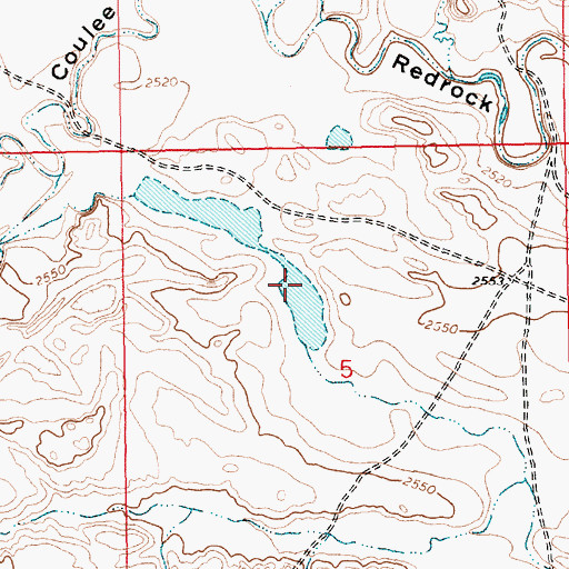 Topographic Map of Mistress Leader Dam, MT