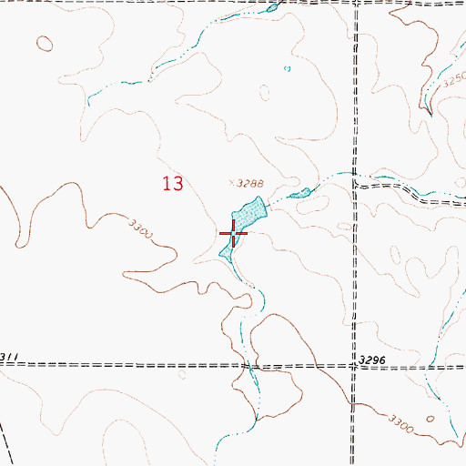 Topographic Map of Bar Z F Ranch Incorporated Number 1 Dam, MT