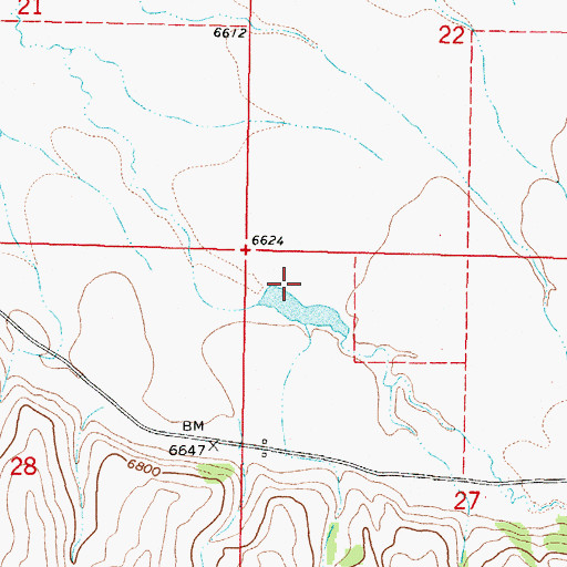 Topographic Map of Chandelier Dam, MT