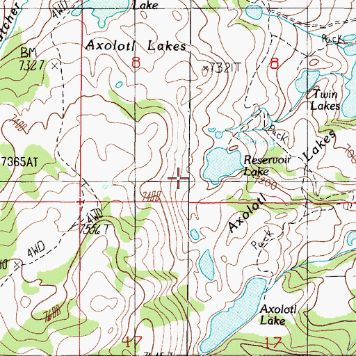 Topographic Map of Middle Axolotl Lake Number 1 Dam, MT