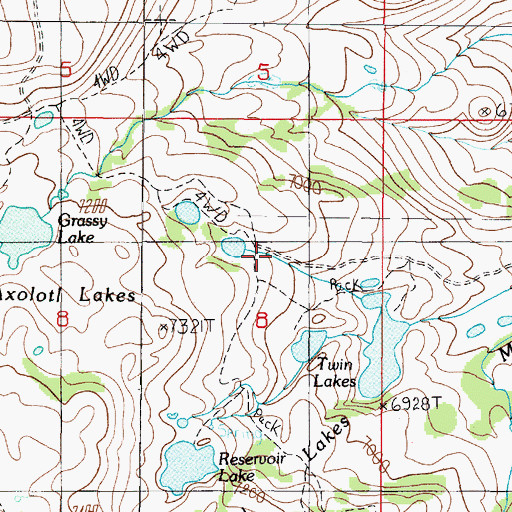 Topographic Map of East Axolotl Lake Dam, MT