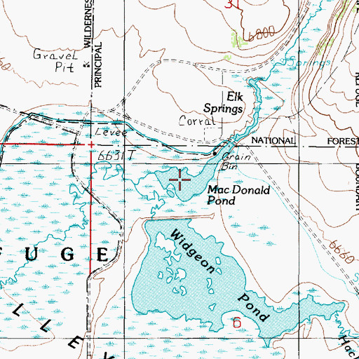 Topographic Map of MacDonald Pond, MT