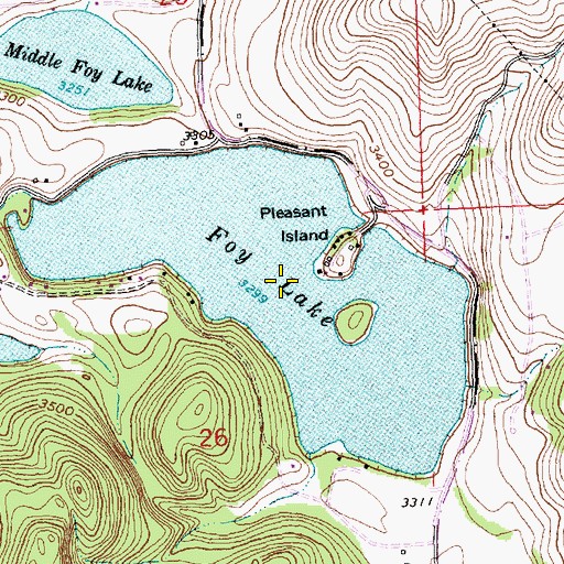 Topographic Map of Foy Lake, MT