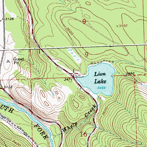 Topographic Map of North Lion Lake Campground, MT