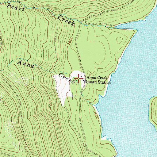Topographic Map of Anna Creek Guard Station, MT