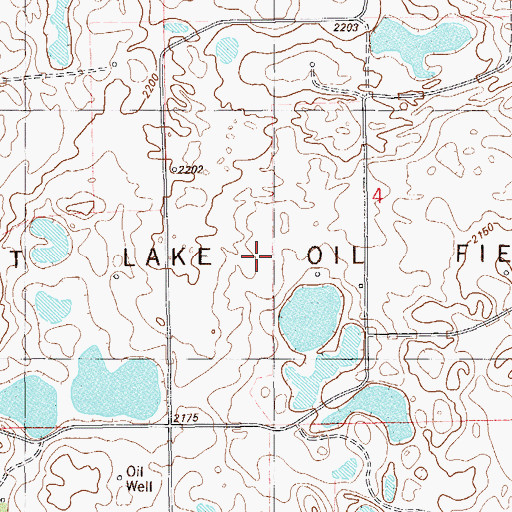 Topographic Map of Flat Lake Oil Field, MT