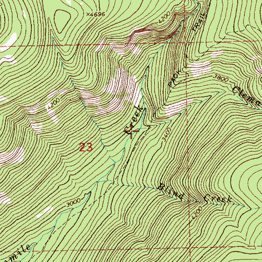 Topographic Map of Clematis Creek, MT