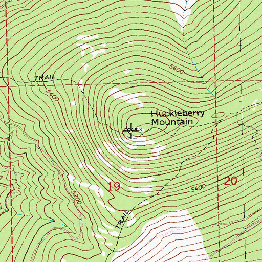 Topographic Map of Huckleberry Mountain, MT