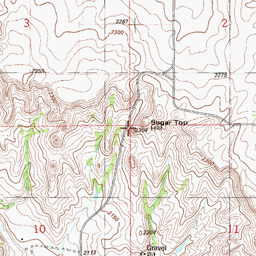 Topographic Map of Sugar Top Hill, MT