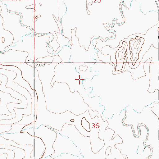 Topographic Map of Three Buttes Creek, MT