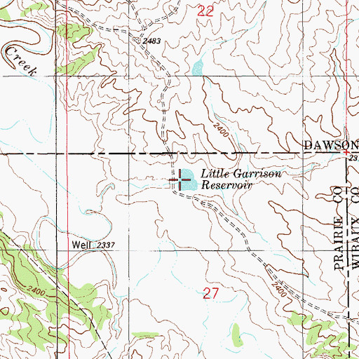 Topographic Map of Little Garrison Reservoir, MT