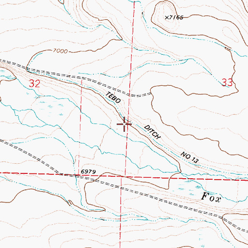 Topographic Map of Tebo Ditch Number 13, MT
