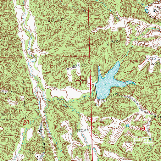 Topographic Map of Hidden Valley Lake Dam, AR