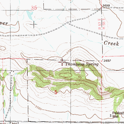 Topographic Map of Thompson Spring, MT