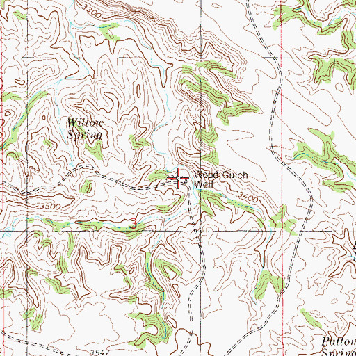 Topographic Map of Wood Gulch Well, MT