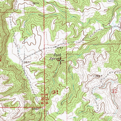 Topographic Map of Jack Spring, MT
