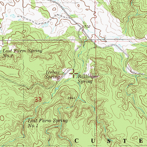 Topographic Map of Ballinger Spring, MT
