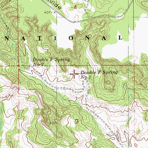 Topographic Map of Double F Spring Number 1, MT
