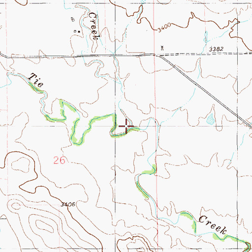Topographic Map of North Tie Creek, MT