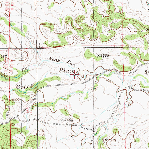 Topographic Map of North Fork Plum Creek, MT