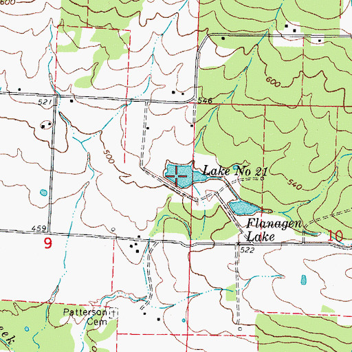 Topographic Map of Sixmile Creek Site 21 Dam, AR