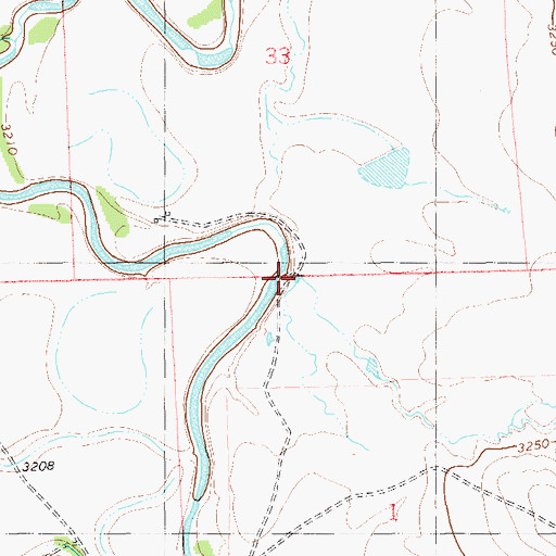 Topographic Map of Thompson Creek, MT