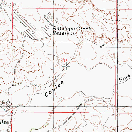 Topographic Map of O'Dell Coulee, MT