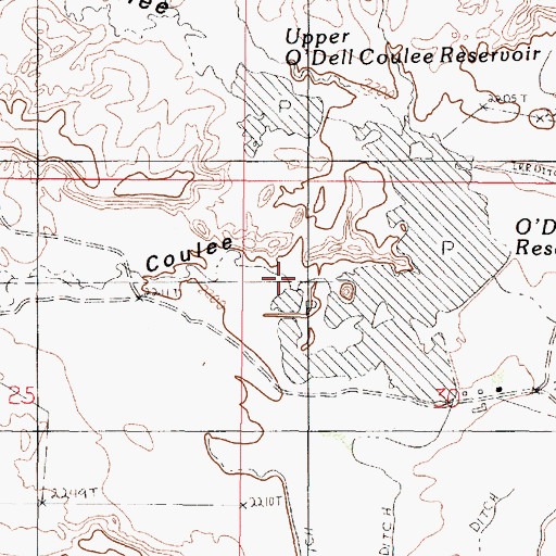 Topographic Map of Browns Coulee, MT