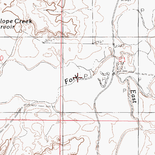 Topographic Map of Antelope Creek, MT