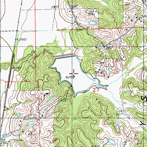 Topographic Map of Caney Creek Site One Reservoir, AR
