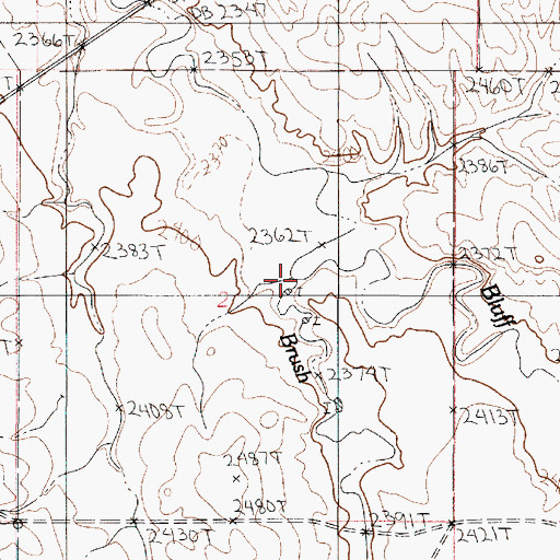 Topographic Map of Brush Creek, MT