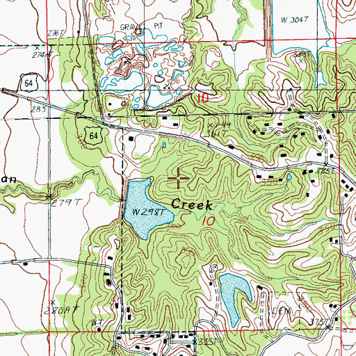 Topographic Map of Caney Creek Site Four Dam, AR