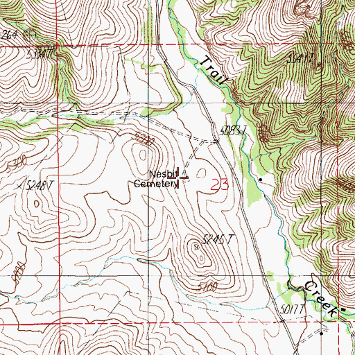 Topographic Map of Nesbit Cemetery, MT
