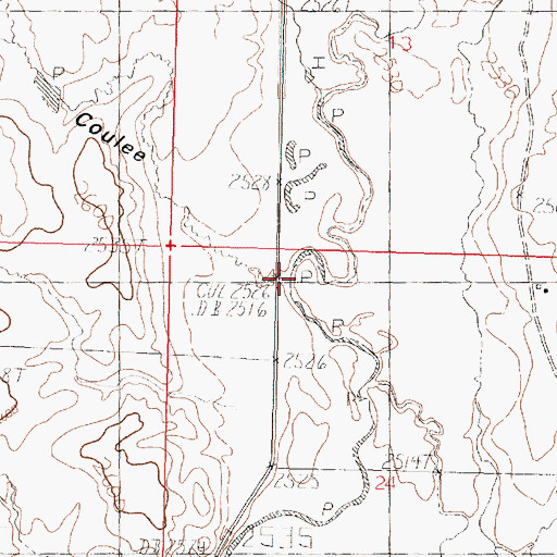 Topographic Map of Davison Coulee, MT
