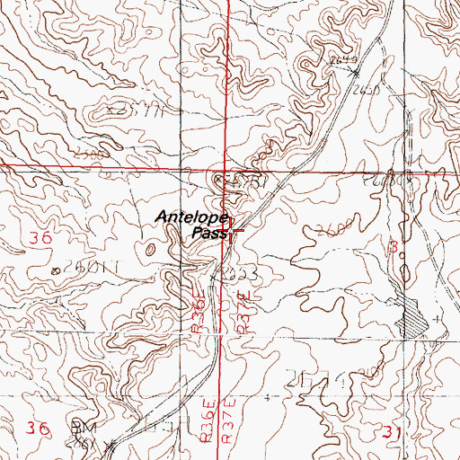 Topographic Map of Antelope Pass, MT