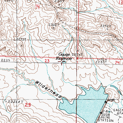 Topographic Map of Gauge Reservoir, MT