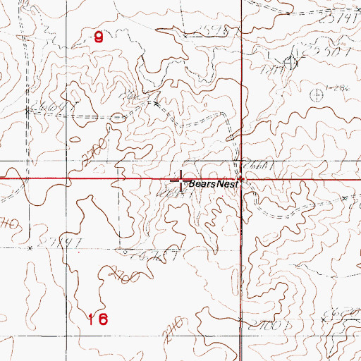 Topographic Map of Bears Nest, MT