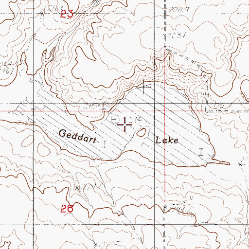 Topographic Map of Geddart Lake, MT