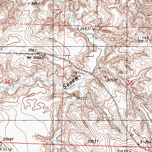 Topographic Map of Clay Coulee, MT