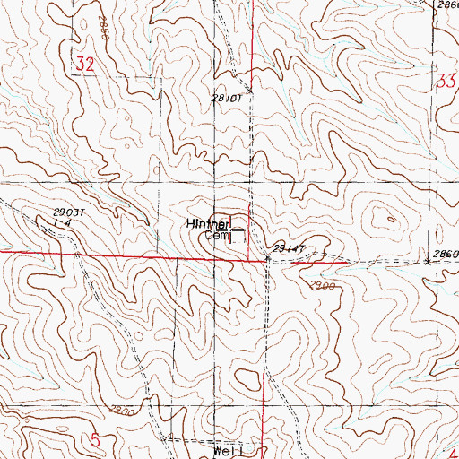 Topographic Map of The Zions Lutheran Cemetery, MT