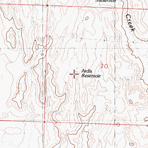 Topographic Map of Ardis Reservoir, MT