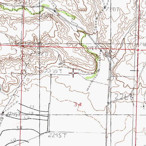 Topographic Map of Poplar Coulee, MT