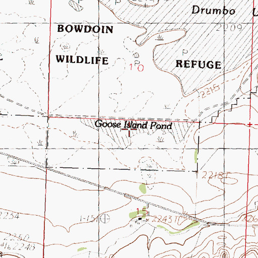 Topographic Map of Goose Island Pond, MT